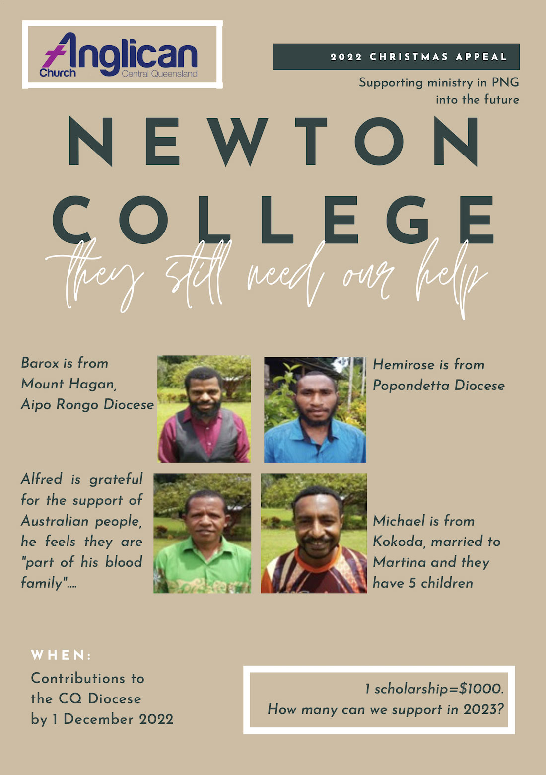 Newton College flyer as attached